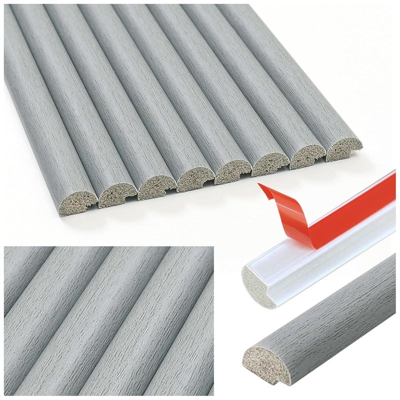 Tilingview 10-Pcs Peel and Stick Tile Edge Trim, 12in Self-Adhesive Tile Edging Decorative Pencil Tile, PVC Molding Tile Trim for Backsplash (Grey) - Image 1